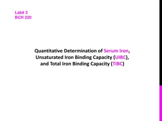 Serum Iron, UIBC, and TIBC in Iron Metabolism