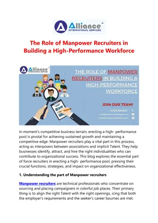 The Role of Manpower Recruiters in Building a High-Performance Workforce