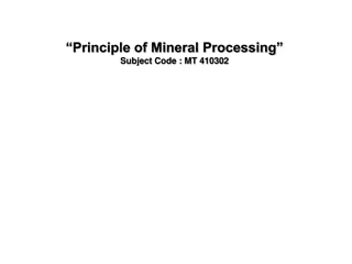 Principles of Mineral Processing in Extractive Metallurgy