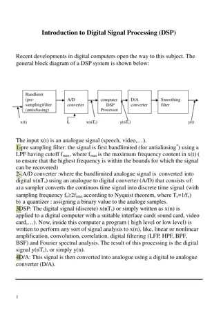 Overview of Digital Signal Processing (DSP) Systems and Implementations