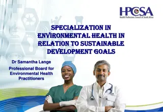 Understanding Specialization in Environmental Health for Sustainable Development Goals