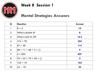 Math Sessions with Mental Strategies and Timestables