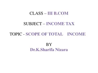 Assessment of Various Income Types for Residents and Non-Residents