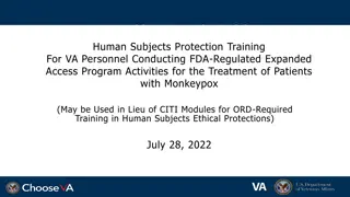 Comprehensive Human Subjects Protection Training for VA Personnel