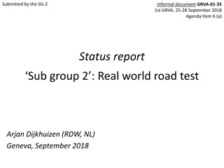 Real-world Road Test Status Report and Meeting Summary