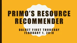 Enhancing Library Resource Discovery with Primo's Resource Recommender