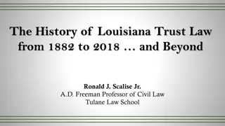 Louisiana Trust Law Evolution: 1882-2018 & Beyond