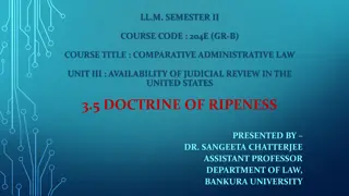 The Doctrine of Ripeness in Judicial Review