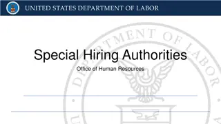 United States Department of Labor - Special Hiring Authorities