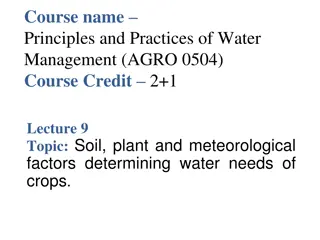 Factors Affecting Water Needs of Crops in Agriculture