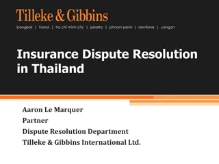 Insurance Dispute Resolution in Thailand: Overview and Procedures