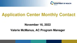 Application Center Monthly Contact - Updates and Reminders for November 2022