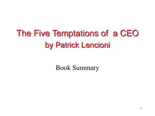 Overcoming The Five Temptations of a CEO by Patrick Lencioni Summary