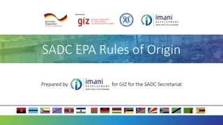 Technical Soundness of EU-SADC EPA Rules of Origin