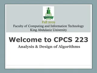 Analysis and Design of Algorithms Course Information at King Abdulaziz University