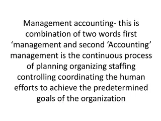 Management Accounting and Cost Accounting