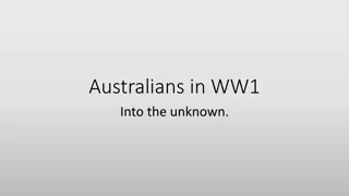 Australians in WW1: Into the Unknown