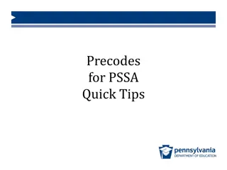 PSSA Precodes Submission Guidelines