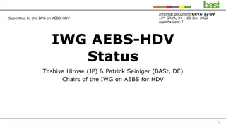 Update on Informal Working Group Activities for AEBS in Heavy-Duty Vehicles