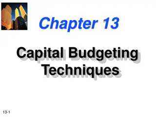 Capital Budgeting Techniques and Project Evaluation