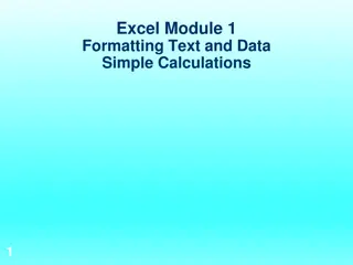 Mastering Excel Module 1: Text Formatting and Simple Data Calculations