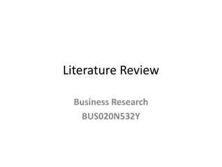 Effective Strategies for Conducting Business Research Literature Review