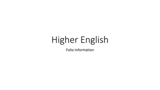 Higher English Folio Assessment Overview