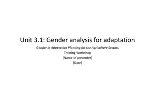 Gender Analysis for Adaptation in Agriculture Sectors: Understanding and Implementation