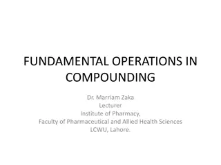 Fundamental Operations in Compounding: Weighing Techniques in Pharmacy