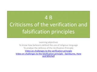 Criticisms and Defenses of Verification and Falsification Principles