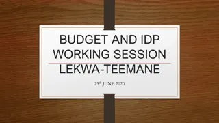 Budget and IDP Working Session in Lekwa-Teemane, June 25th, 2020