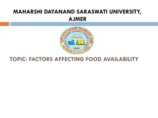 Factors Affecting Food Availability and Distribution Worldwide