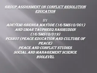 Effectiveness of Conflict Resolution Education in Schools