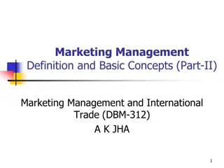 Marketing Management and Philosophies