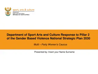 Department of Sport, Arts, and Culture Response to Gender-Based Violence National Strategic Plan 2030