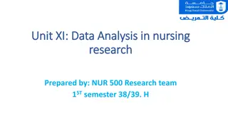 Data Analysis in Nursing Research