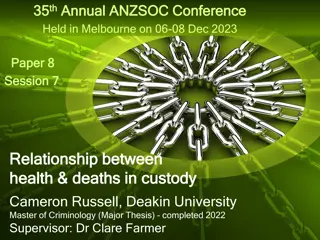 Relationship Between Health and Deaths in Custody in Australia