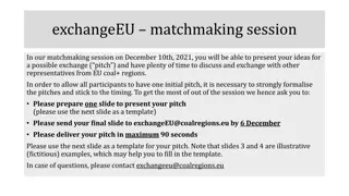 EU Coal Regions Exchange: Pitch Presentation Guidelines for Matchmaking Session