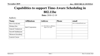 Time-Aware Scheduling Capabilities in IEEE 802.11be