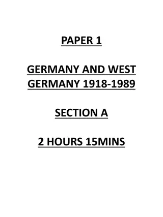 Germany and West Germany 1918-1989: Paper 1 Assessment Overview