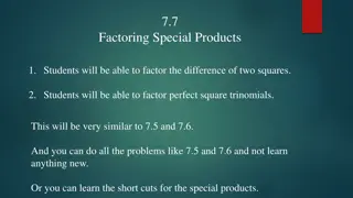 Factoring Special Products in Algebra