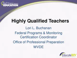 Highly Qualified Teachers Requirements in West Virginia