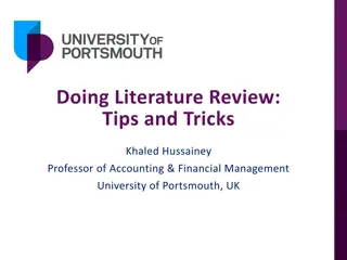 Tips and Tricks for Doing a Literature Review Successfully