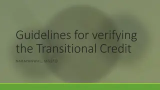 Guidelines for Verifying Transitional Credit and Important Authorities' Orders