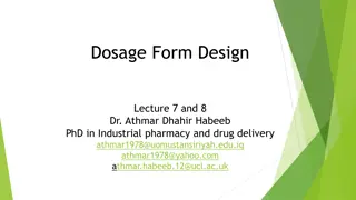 Essential Concepts in Dosage Form Design