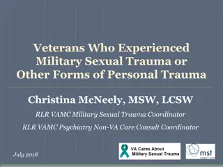 Understanding Military Sexual Trauma (MST) and Supporting Veterans