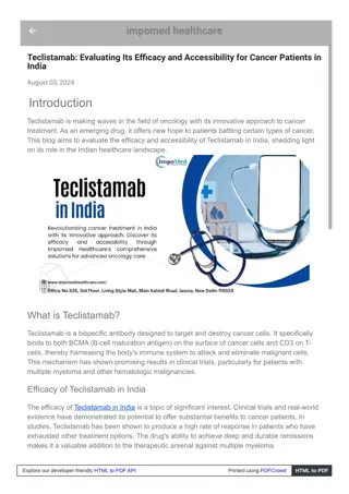 Teclistamab in India for cancer treatment