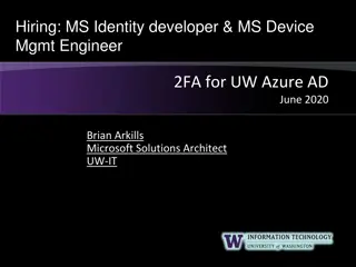 Implementing 2FA for UW Azure AD: Best Practices and Options