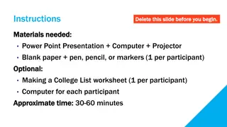 College List Organization Workshop