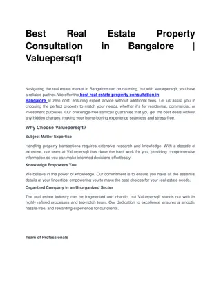 Best Real Estate Property Consultation in Bangalore | Valuepersqft